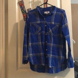 Blue and white flannel